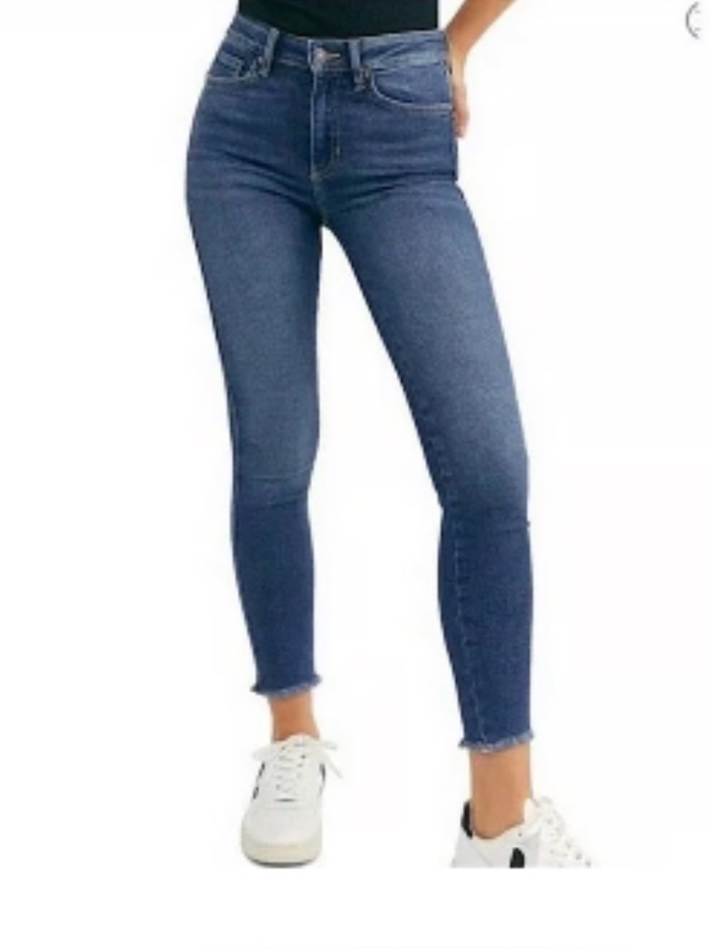 We The Free Raw Hem Skinny Jeans medium wash Sz 27
